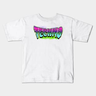 TECHNO  - Toxic Slime (pink/purple/lime) Kids T-Shirt